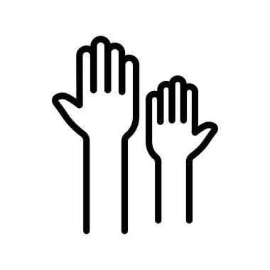 Volunteer hands icon vector illustration in outline style