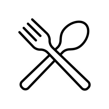 çatal ve kaşık ikon vektör çizimi