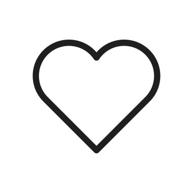 Ana hatlarıyla kalp ikonu. Aşk, sembol gibi. Vektör illüstrasyonu