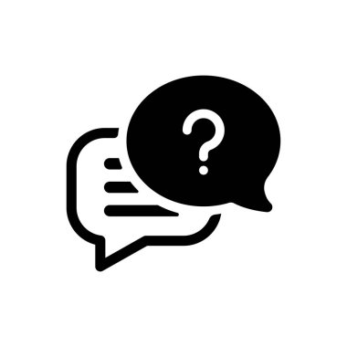 Tartışma, soru cevap baloncuğu ikonu. Vektör illüstrasyonu