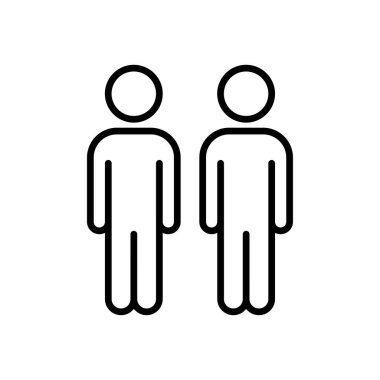 Beyaz arkaplanda izole edilmiş iki kişi ikon vektör illüstrasyonu
