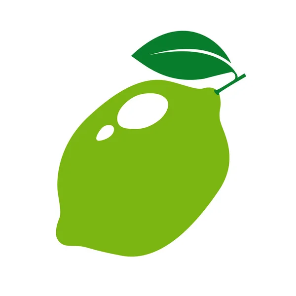 Beyaz Arka Planda Yeşil Kireç Segmenti Izole Edilmiş Taze Meyve — Stok Vektör