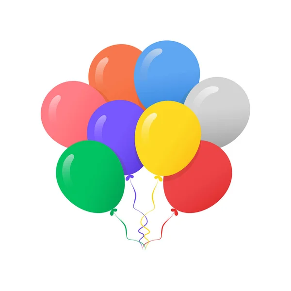 Un montón de globos. Concepto de diseño de globos de colores. Ilustración vectorial — Vector de stock