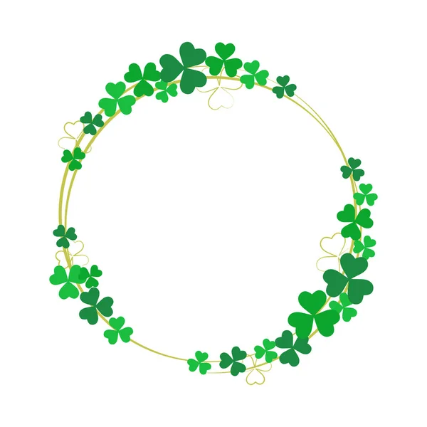 St. Patricks Day décorations de couronne avec des trèfles. Chapelle Shamrock. Illustration vectorielle — Image vectorielle