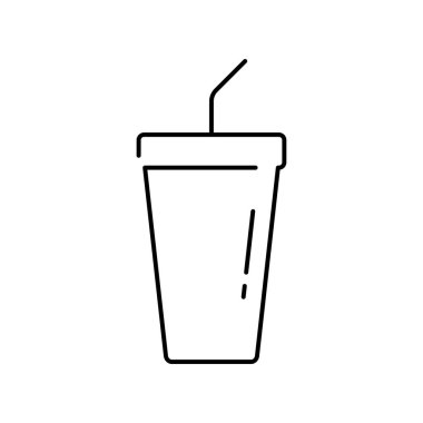 Pipetle tek kullanımlık karton bardak. Taslak biçiminde vektör illüstrasyonu