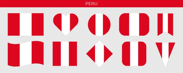 Bandera Perú Ilustración Vectorial Aislada Sobre Fondo Blanco — Vector de stock