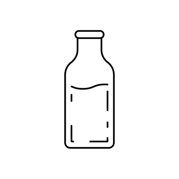 Milk Juice Water Glass Icon Vector Illustration Outline Style — ストックベクタ