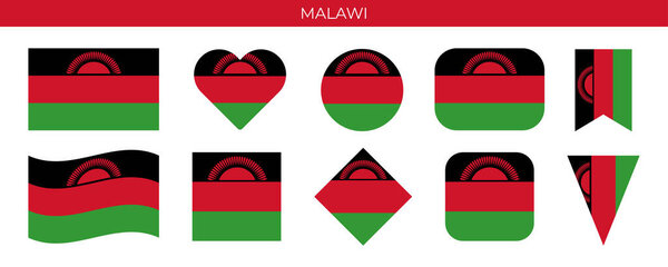Malawi flag icon set vector illustration. Design template