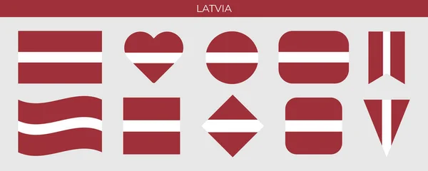 Bandera Letonia Ilustración Vectorial Aislada Sobre Fondo Blanco — Vector de stock