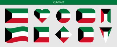 Kuveyt bayrağı hazır. Vektör illüstrasyonu beyaz arkaplanda izole edildi