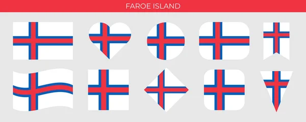 Bandera Las Islas Feroe Ilustración Vectorial Aislada Sobre Fondo Blanco — Vector de stock