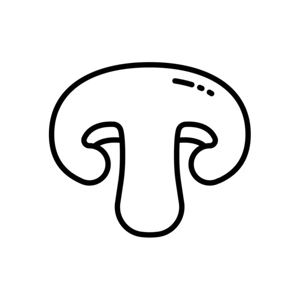 Champignon Icon Vector Illustration Outline Style Mushroom Icon — Archivo Imágenes Vectoriales