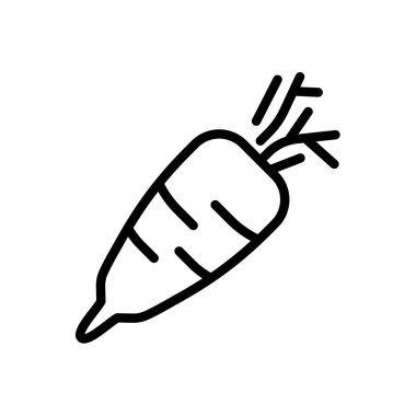 Daikon simgesi vektör illüstrasyonunu taslak biçiminde. Sebze işareti.