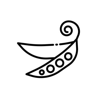 Bezelye ikonu vektör illüstrasyonu taslak biçiminde. Sebze işareti. Fasulye simgesi