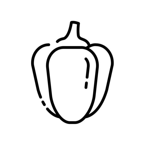 Bell Pepper Paprika Icon Vector Illustration Outline Style Vegetable Sign — Vector de stock