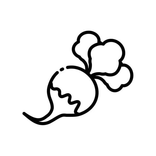 Radish Icon Vector Illustration Outline Style Vegetable Sign — 스톡 벡터