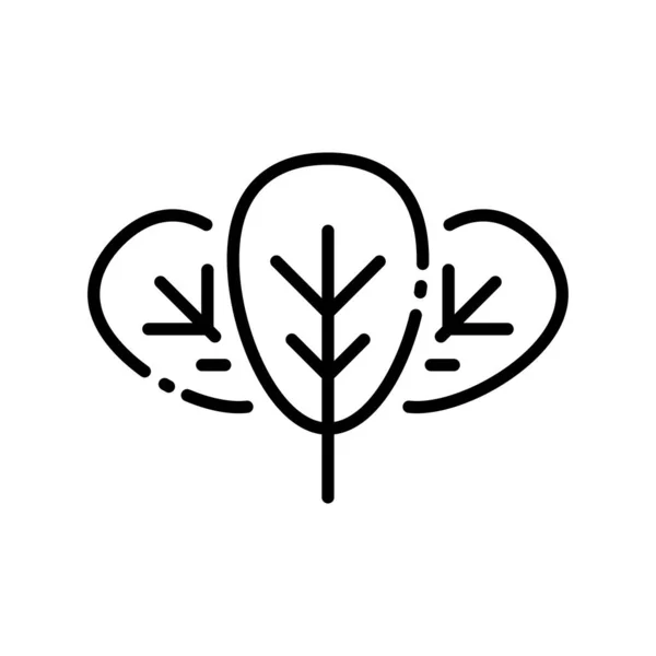 Spinach Leaves Icon Vector Illustration Outline Style Vegetable Sign — 图库矢量图片