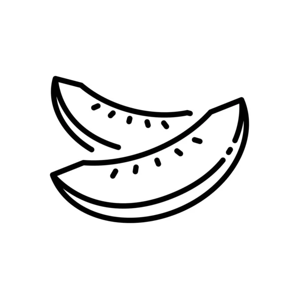 Melon Icon Vector Illustration Outline Style Vegetable Sign — Stok Vektör