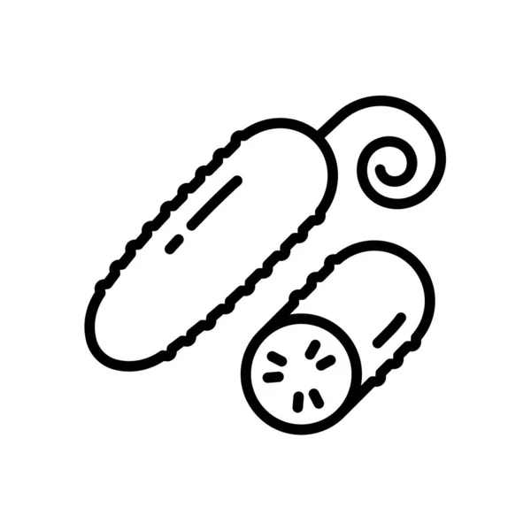 Cucumber Icon Vector Illustration Outline Style Vegetable Sign — Archivo Imágenes Vectoriales
