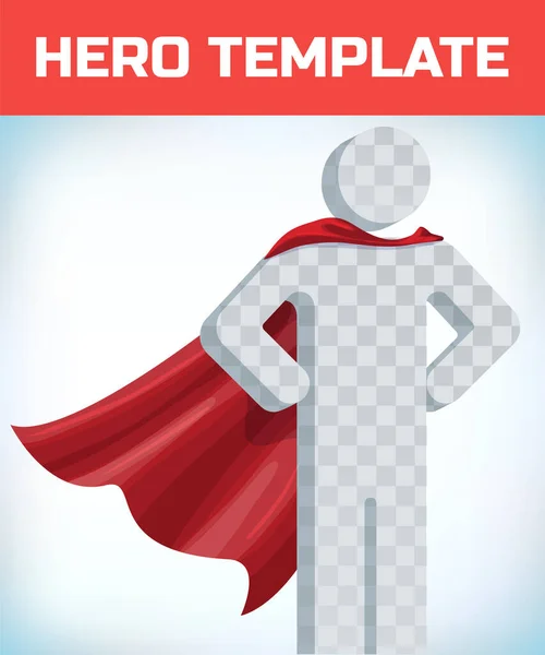 Cape rouge. Super manteau de héros. Couverture de super héros. Cape de héros rouge. Symbole de super héros. — Image vectorielle