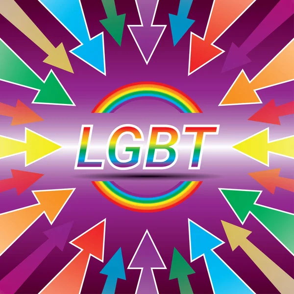 Lezbiyen, eşcinsel, biseksüel ve transseksüel insanların eşcinsel portrelerini çizen LGBT Gurur Pankartı. Pankartlar arasında harfler, sembol renkleri ve renk yönelimi, üstte ve altta LGBT sembolleri ve etrafını çevreleyen renkli oklar yer alıyor..