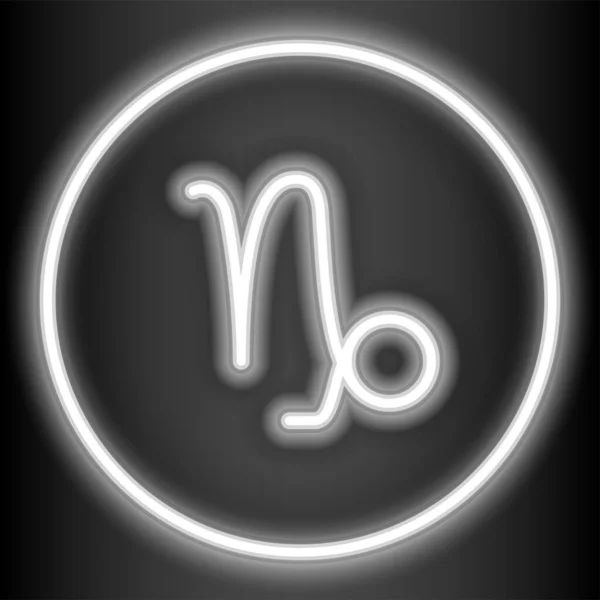 Astroloji vektör illüstrasyonu soyut arka plan oğlak burcu 12 zodyak işaretinden biridir ve gri neon tarzında gösterilmiştir. Arkaplanı ya da yayınları çeşitli şekillerde süslemek için kullanılabilir