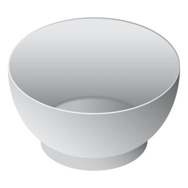 Beyaz arka planda izole edilmiş beyaz kasenin vektör çizimi