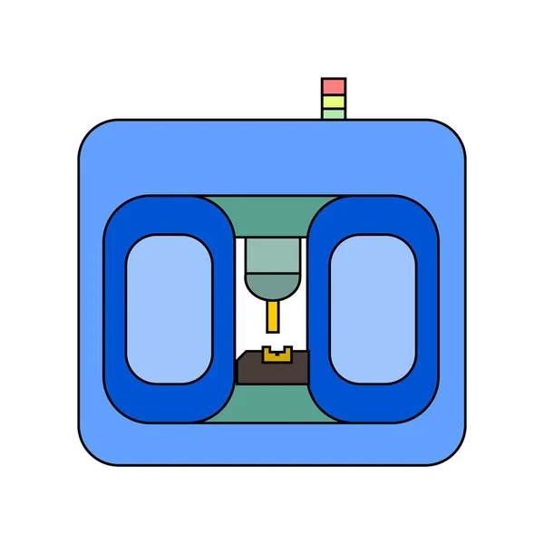 Cnc Machine Computer Numerical Control Machine Used Programming Code Flat — стоковый вектор