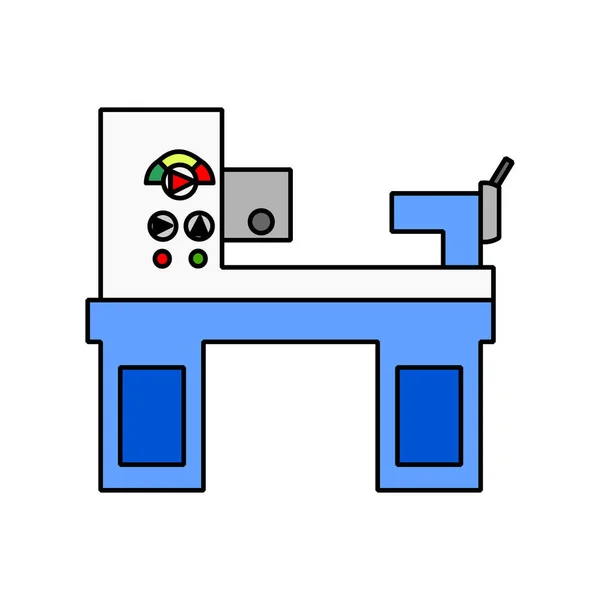 Lathe Machine Flat Icon Illustration Good Your Design Machining Manufucture — Vector de stock