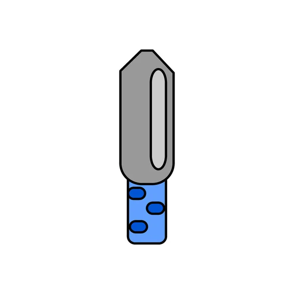 Cute Metal File Flat Icon Illustration Blue Color Metal File — Stockvektor