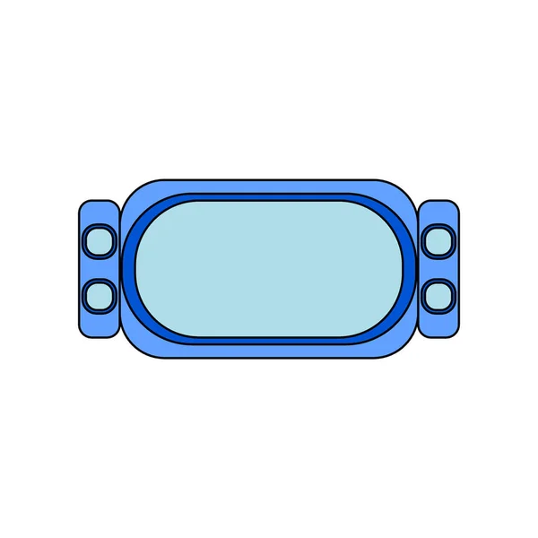 Safety Goggles Flat Icon Illustration Blue Color Used Anticipate Accident — Vector de stock