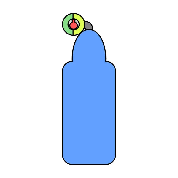 Acetylene Welding Gas Cylinder Bottles Flat Icon Illustration Used Acetylene — ストックベクタ