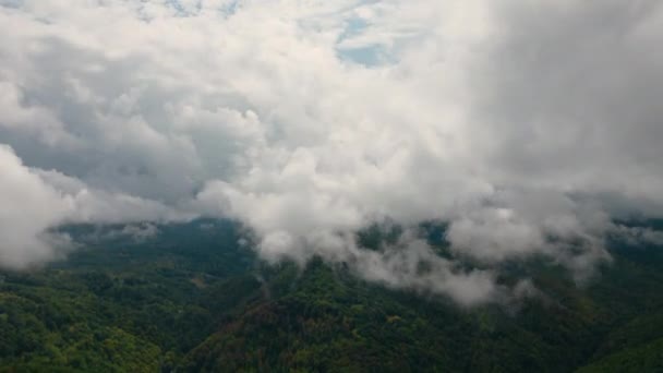 Aerial Time Lapse Fog Hills Rain — Stock videók