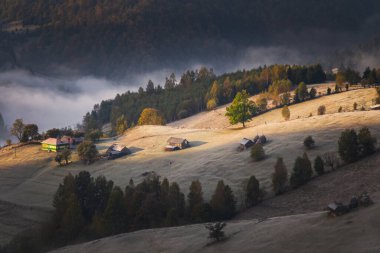 Autumn in the Romanian village. Rural landscape in the Carpathian Mountains, Romania