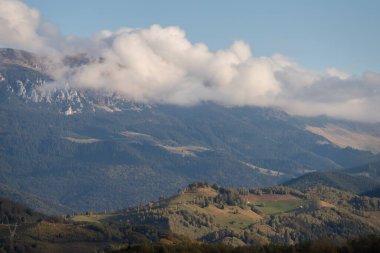 Autumn in the Romanian village. Rural landscape in the Carpathian Mountains, Romania
