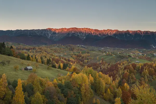 Autumn in the Romanian village. Rural landscape in the Carpathian Mountains, Romania