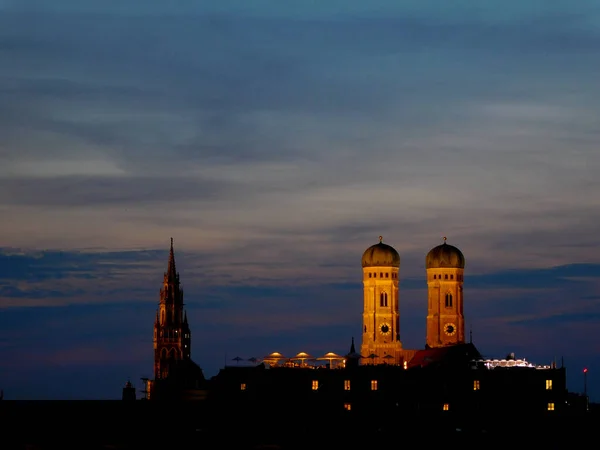 Panoramic View Munich Skyline Sunset Bavaria Germany Central Europe — Stock Photo, Image