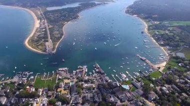 Aerial shot of Edgartown on Martha's Vineyard, Massachusetts, United States