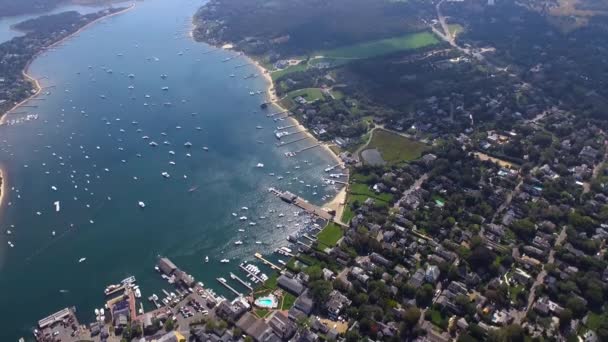 Aerial Shot Edgartown Martha Vineyard Massachusetts United States — Stok video