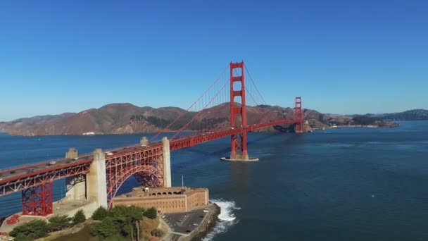 旧金山金门大桥的空中拍摄 — 图库视频影像
