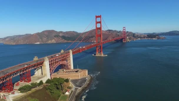 Aerial Shot Golden Gate Bridge San Francisco — Stock Video