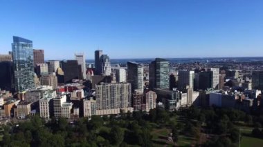 Aerial shot of Boston Common park, United States