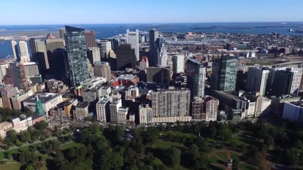 ボストン・コモン・パークの空中撮影 — ストック動画