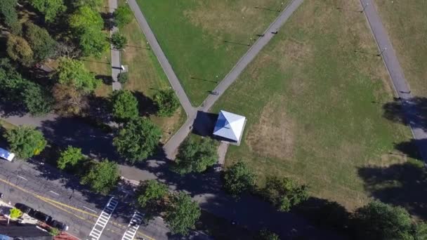 Aerial shot of Boston Common park, United States — Vídeos de Stock