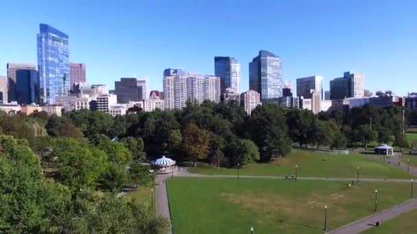 Aerial shot of Boston Common park, United States — Stockvideo