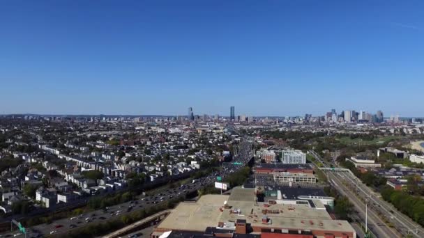 アメリカ ボストン中心街の空中撮影 — ストック動画