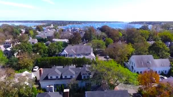 Aerial Shot Edgartown Martha Vineyard Massachusetts United States Sunny Day — Stockvideo