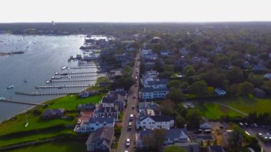 Edgartown, Martha 's Vineyard, Massachusetts' in hava görüntüleri.