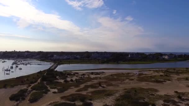 Aerial Shot Edgartown Martha Vineyard Massachusetts — Stockvideo