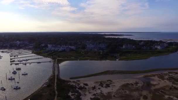 Aerial Shot Edgartown Martha Vineyard Massachusetts — стокове відео